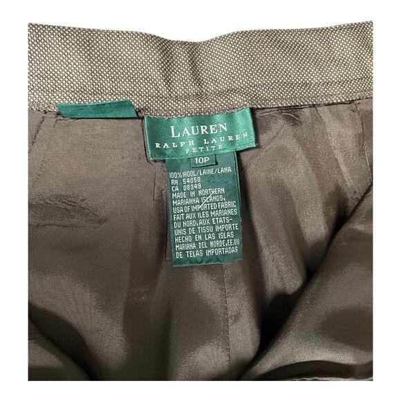 Vintage Lauren Ralph Lauren 100% Wool Petite Suit Set 10P |Taupe Blazer & Pants - Picture 10 of 16